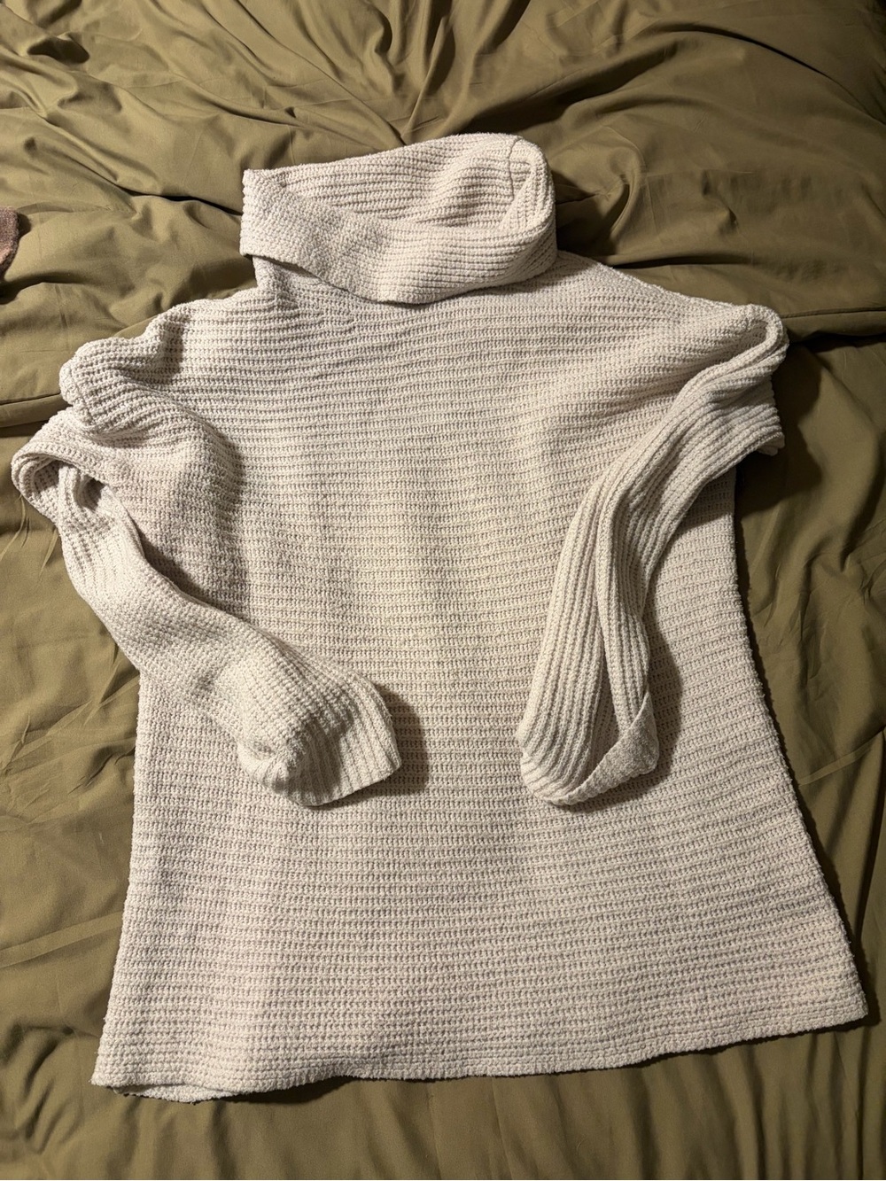 Pilcro Anthropologie Cream Ribbed Mock Neck Sweater